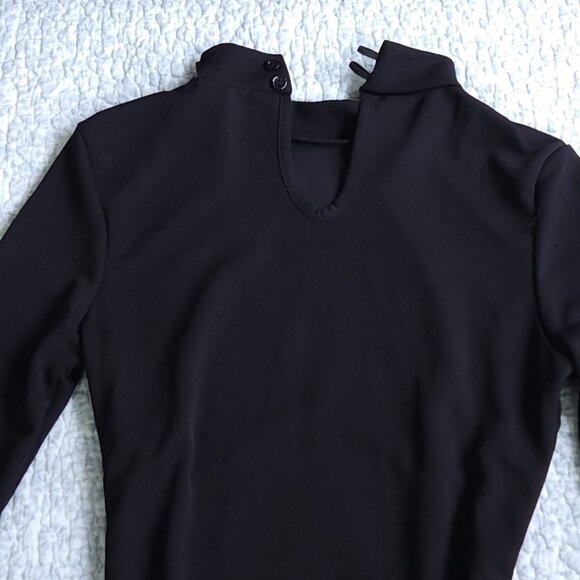 NWT Nasty Girl Black High Neck Bodycon Dress, Size 4 - Picture 4 of 9
